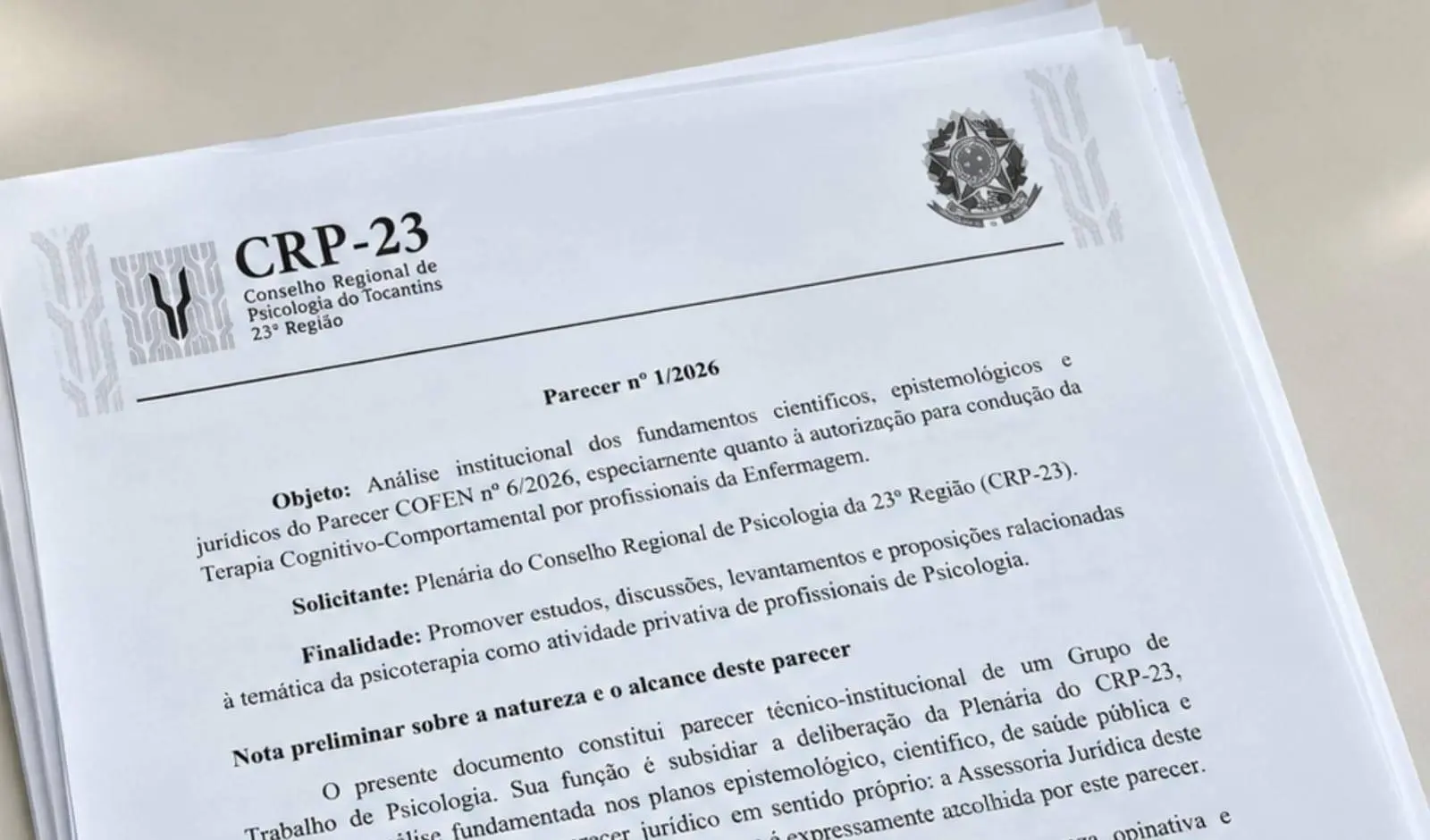 CRP-23 publica parecer sobre uso da TCC por profissionais da Enfermagem